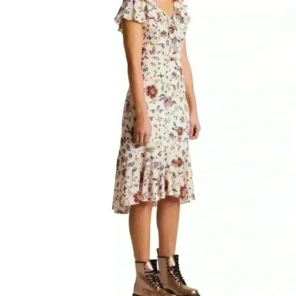 Anna Sui Floral Midi Ruffle Dress - Picture 3 of 4